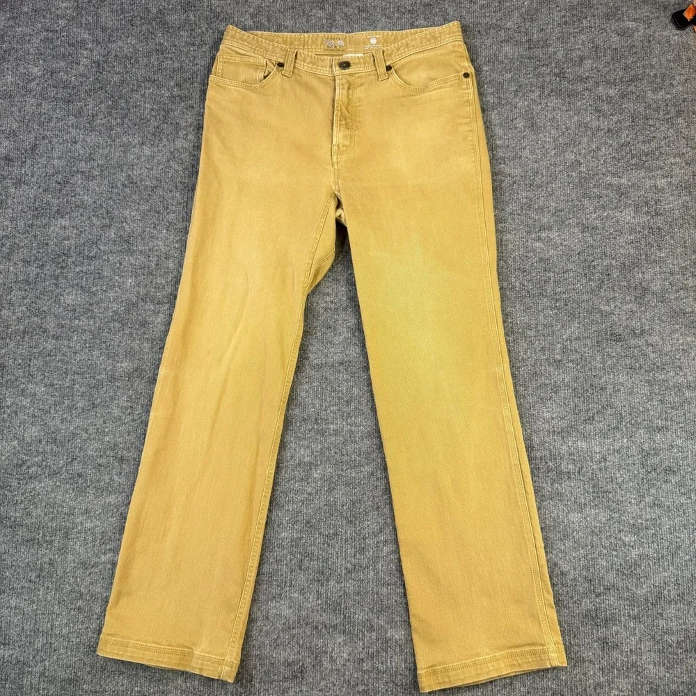 Mountain Hardwear Jeans Men 32x32 Golden Brown Tan Stretch Denim Straight Hiking